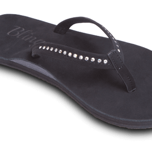 Bling Black Custom Orthotic Flip-Flop Slipper