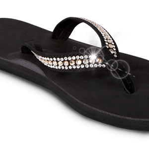 Vegas Black Custom Orthotic Flip-Flop Slipper