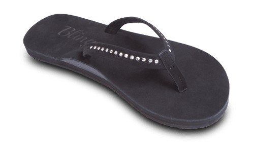 Bling Black Custom Orthotic Flip-Flop Slipper